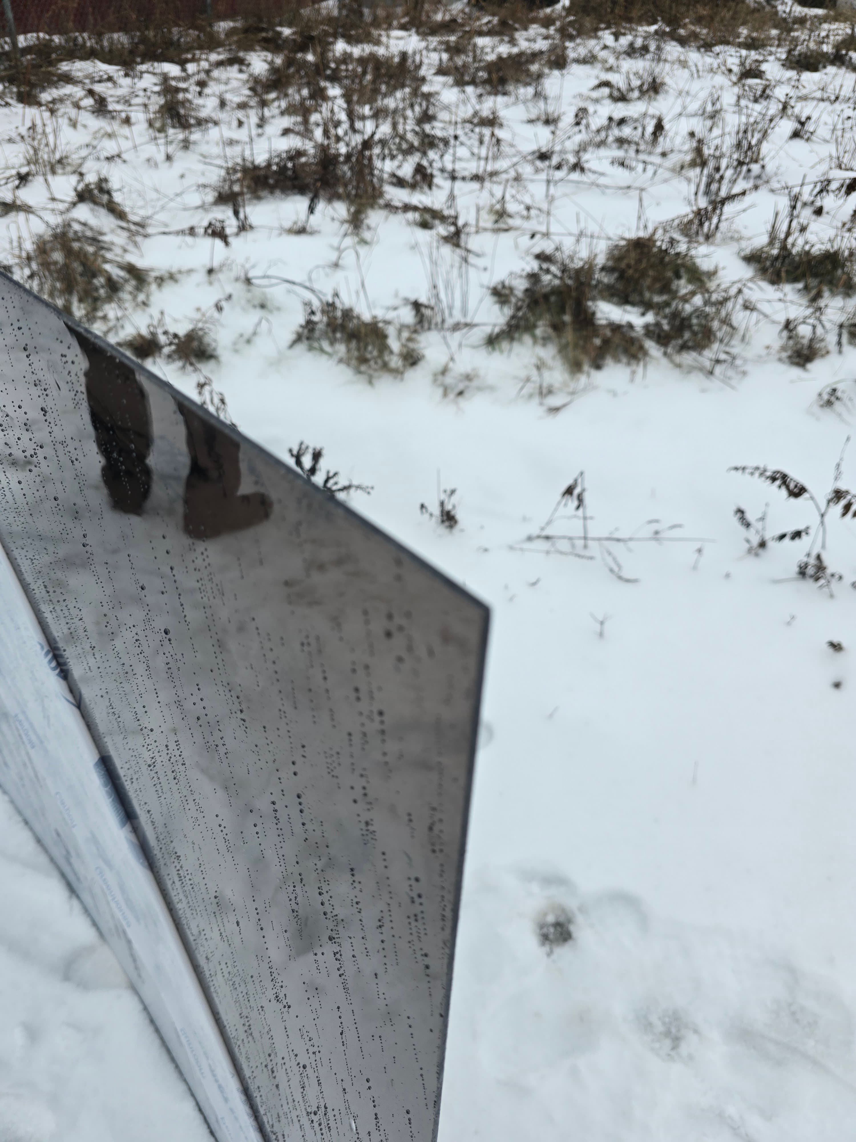 Polycarbonate roofing panel installation in winter conditions