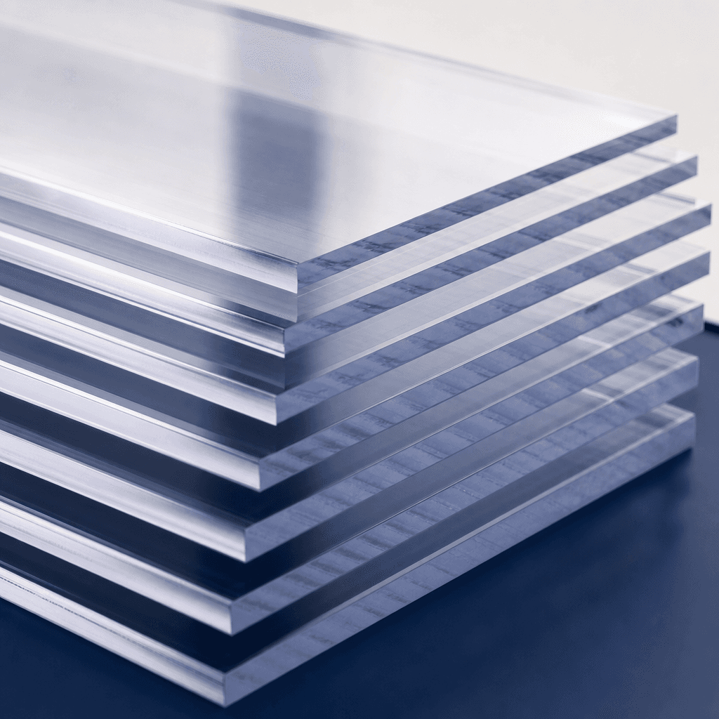 Lexan polycarbonate sheets stacked