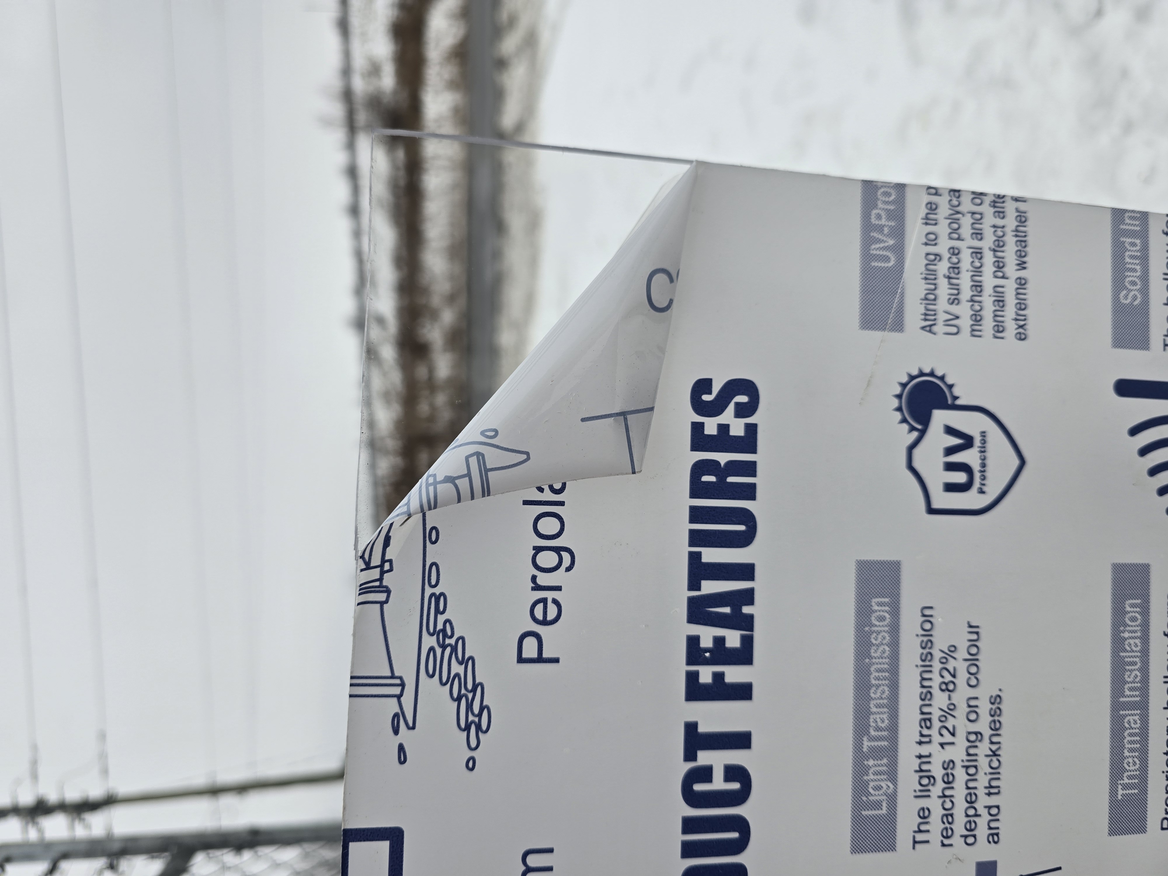 Lexan sheet product features - UV protection and light transmission specifications