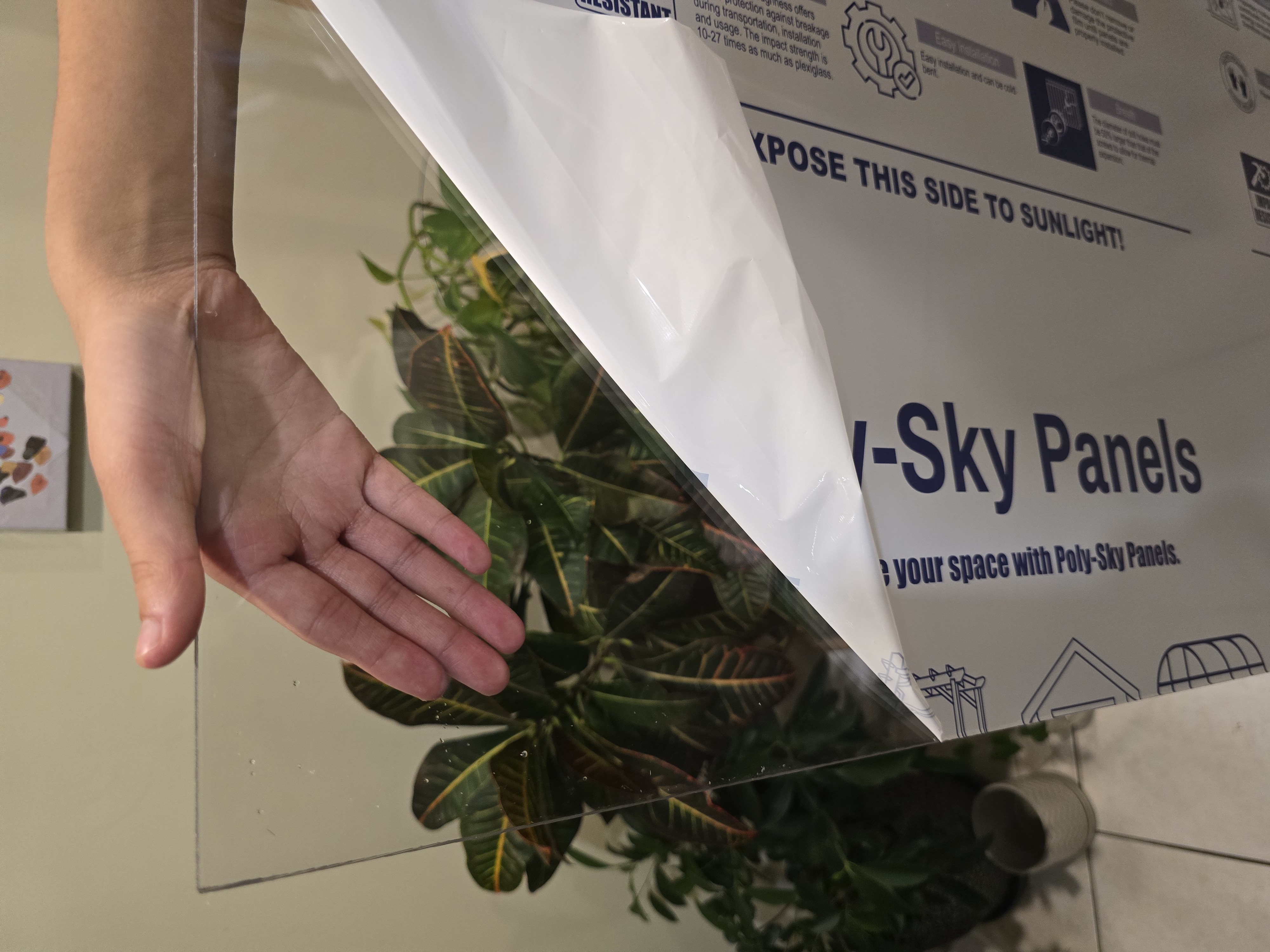 Clear lexan polycarbonate sheet Sky Panels packaging